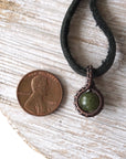 Green Jade Charm Necklace - Antiqued Copper Designs by Nature Gems