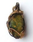 Green Rainforest Jasper Crystal Necklace DesignsbyNatureGems