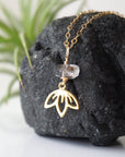 Herkimer Diamond Charm Necklace - 14K Gold-Filled DesignsbyNatureGems