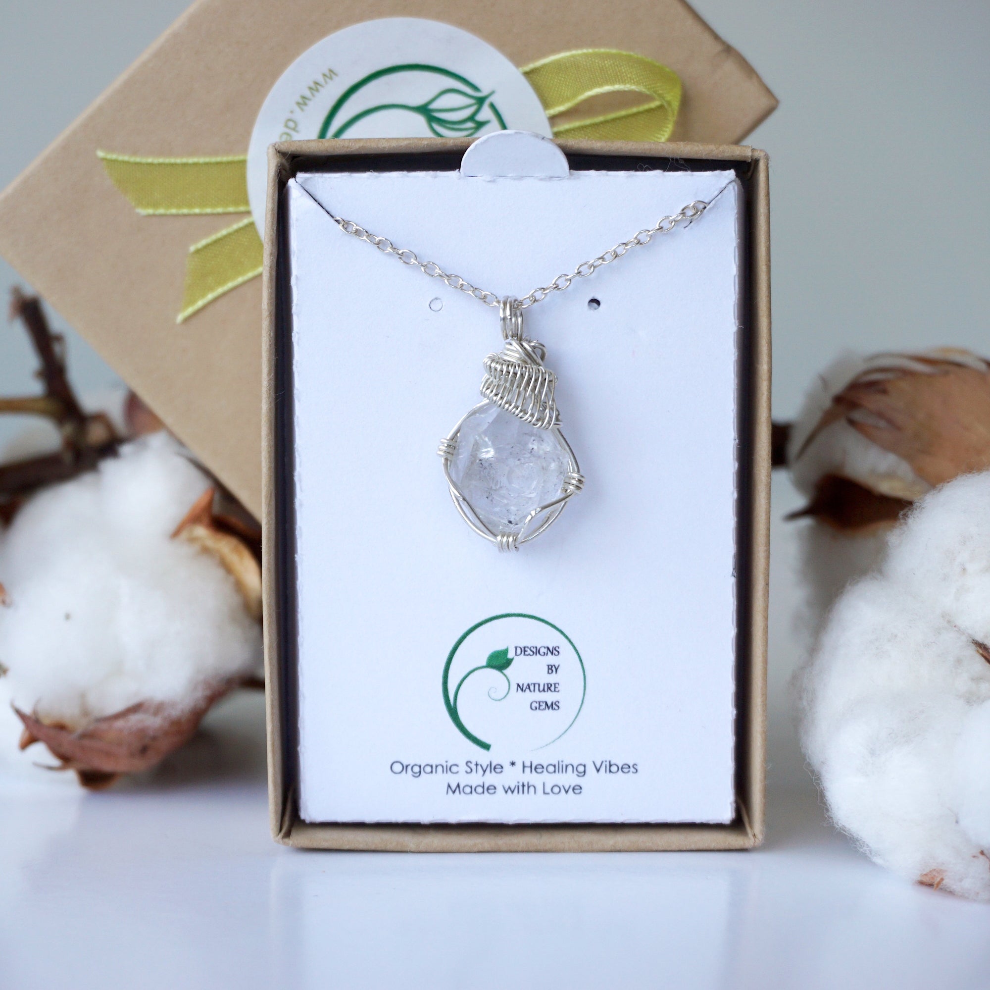 Herkimer Diamond Necklace - Add a Sterling Silver Chain DesignsbyNatureGems