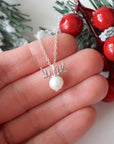 Holiday Reindeer Necklace: Pearl and Sterling Silver Designs by Nature Gems
