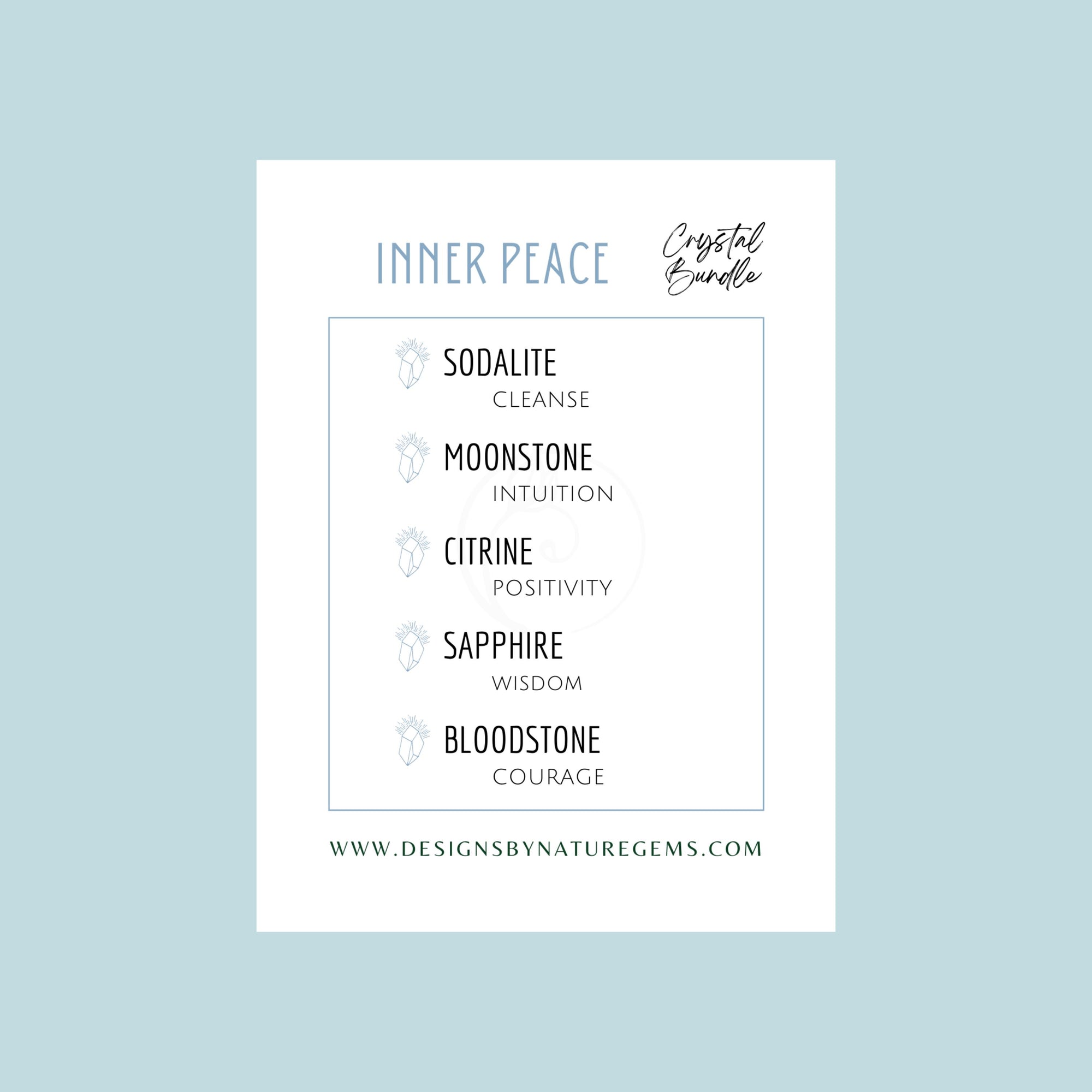 Inner Peace Crystals - Bundle Bags Designs by Nature Gems