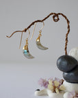 Labradorite 14K Gold Moon Earring Designs by Nature Gems