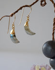 Labradorite 14K Gold Moon Earring Designs by Nature Gems