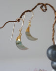 Labradorite 14K Gold Moon Earring Designs by Nature Gems