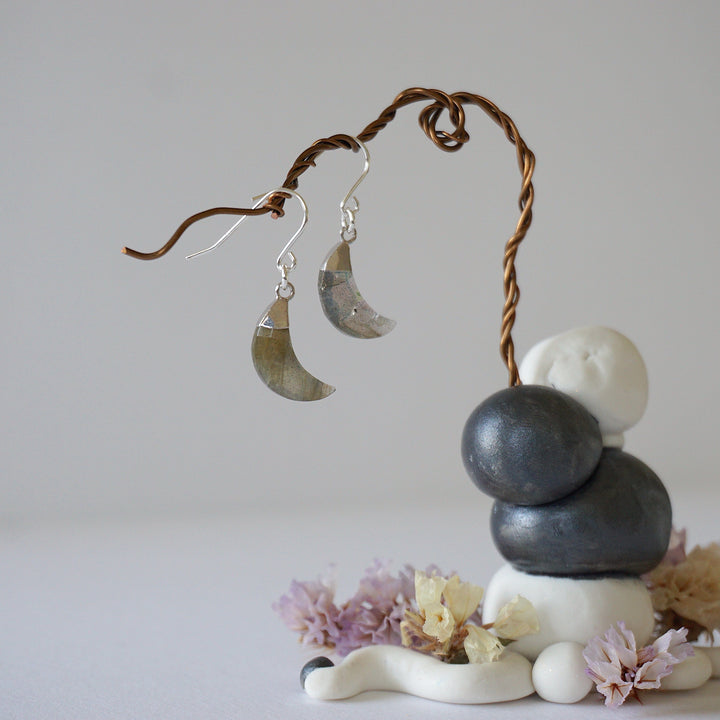 Labradorite Sterling Silver Moon Earring Designs by Nature Gems