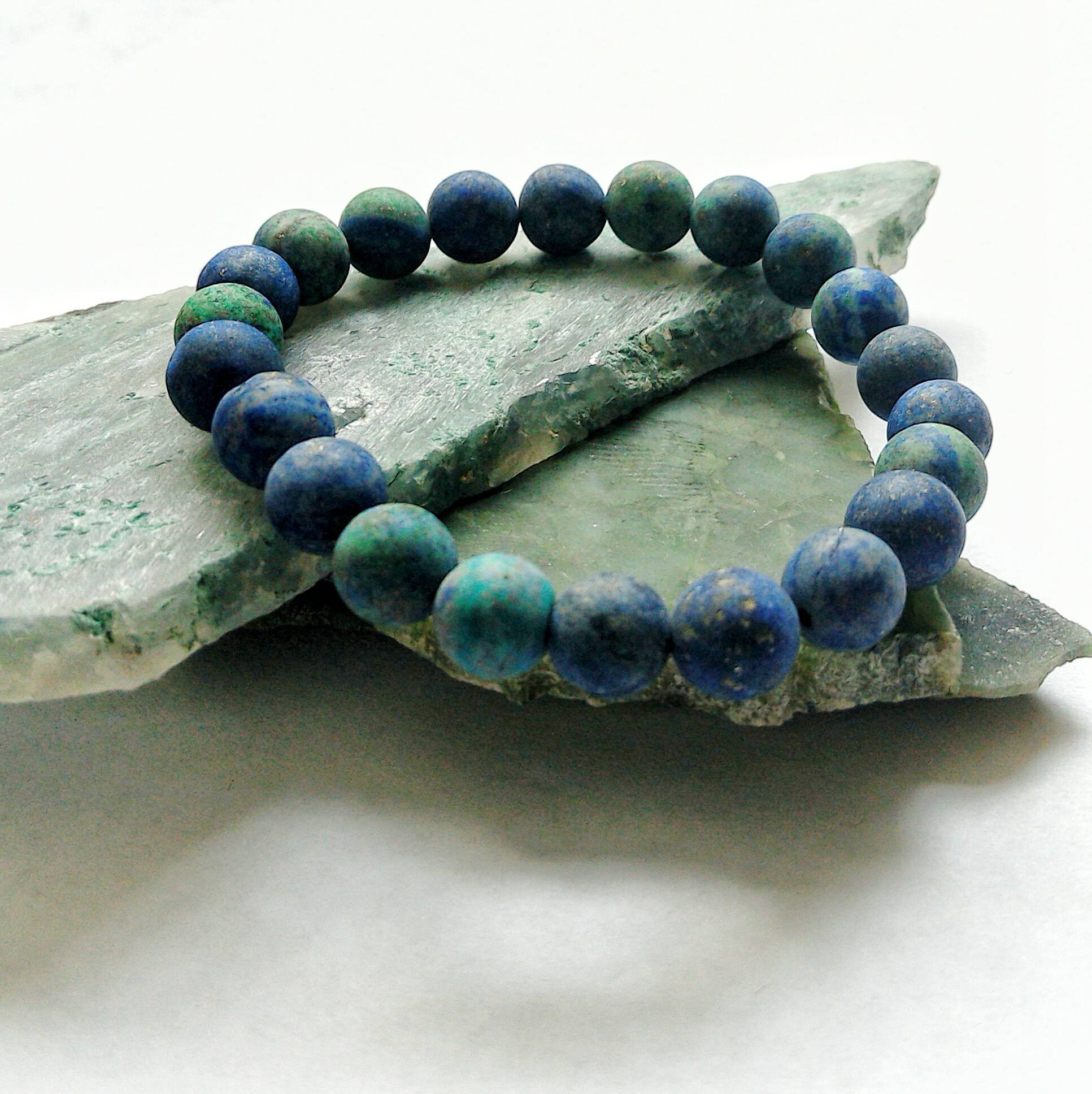 Matte Azurite Crystal Bracelet DesignsbyNatureGems