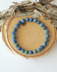 Matte Azurite Healing Crystal - Mala Bracelet DesignsbyNatureGems