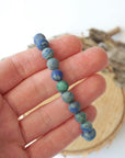 Matte Azurite Healing Crystal - Mala Bracelet DesignsbyNatureGems