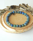 Matte Azurite Healing Crystal - Mala Bracelet DesignsbyNatureGems