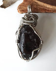 Men's Black Obsidian Apache Tears Crystal Necklace DesignsbyNatureGems