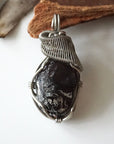 Men's Black Obsidian Apache Tears Crystal Necklace DesignsbyNatureGems