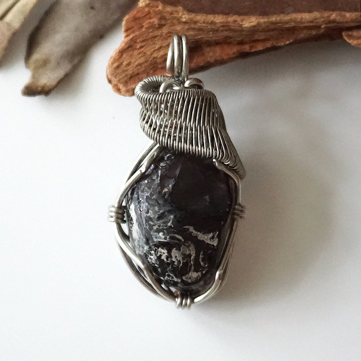 Black Obsidian Apache Tears Crystal Necklace – Designs by Nature Gems