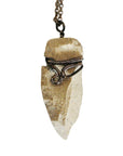 Men's Flint Arrowhead Pendant Necklace - Antique Bronze Wire Wrapped DesignsbyNatureGems