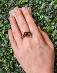 Mens Garnet Crystal Ring Wire Wrapped in Antique Bronze DesignsbyNatureGems