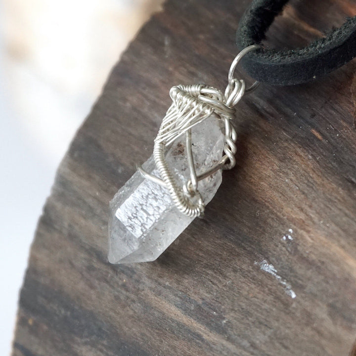 Men's Herkimer Diamond Pendant - Sterling Silver Designs by Nature Gems
