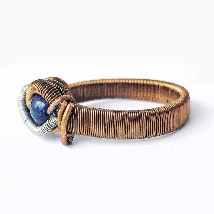 Natural Black Opal Ring - October Birthstone DesignsbyNatureGems