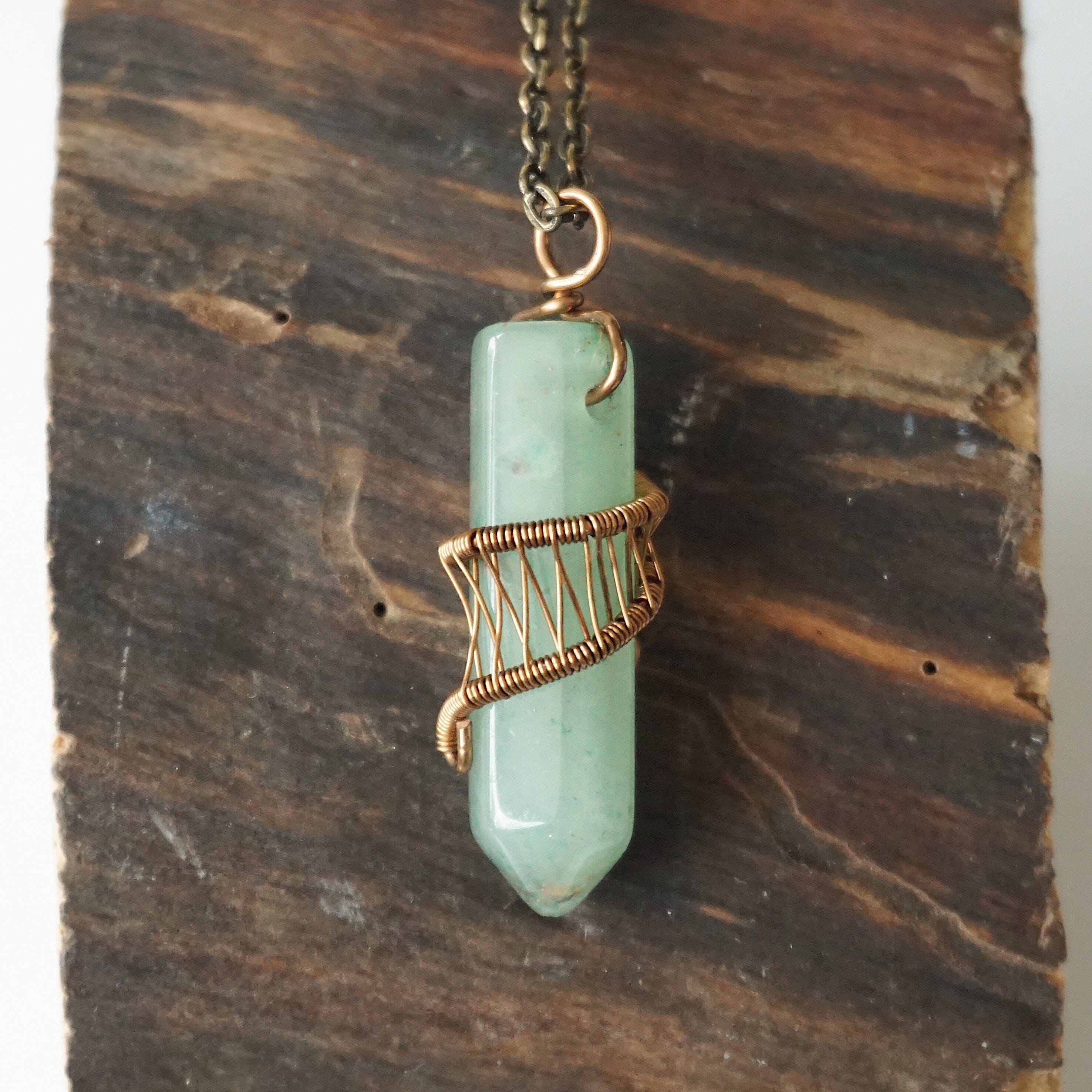 Antique Brass Healing Crystal Pendant – All Things Organic