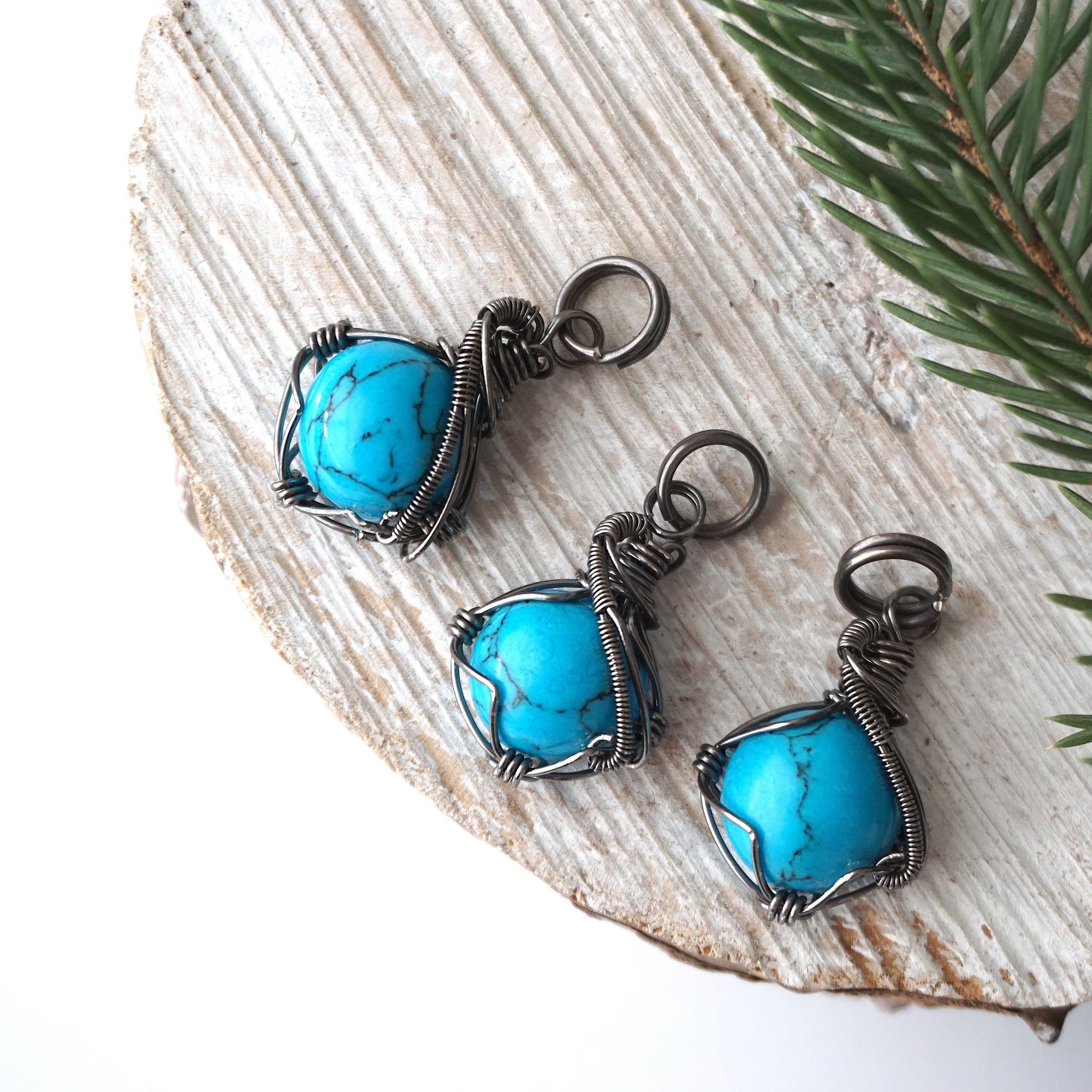 Natural turquoise pendants for men showing stone variations 10 carat sterling silver