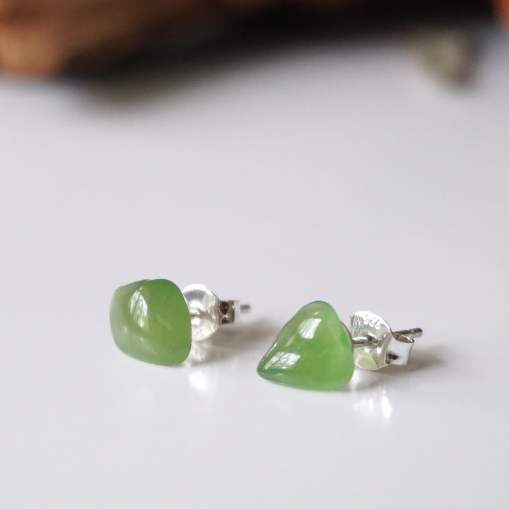 Nephrite Jade Stud Earrings Designs by Nature Gems
