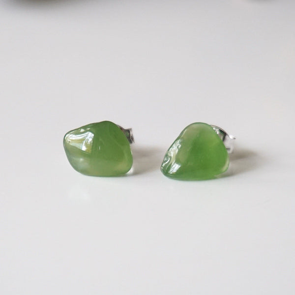 Nephrite Jade Stud Earrings Designs by Nature Gems