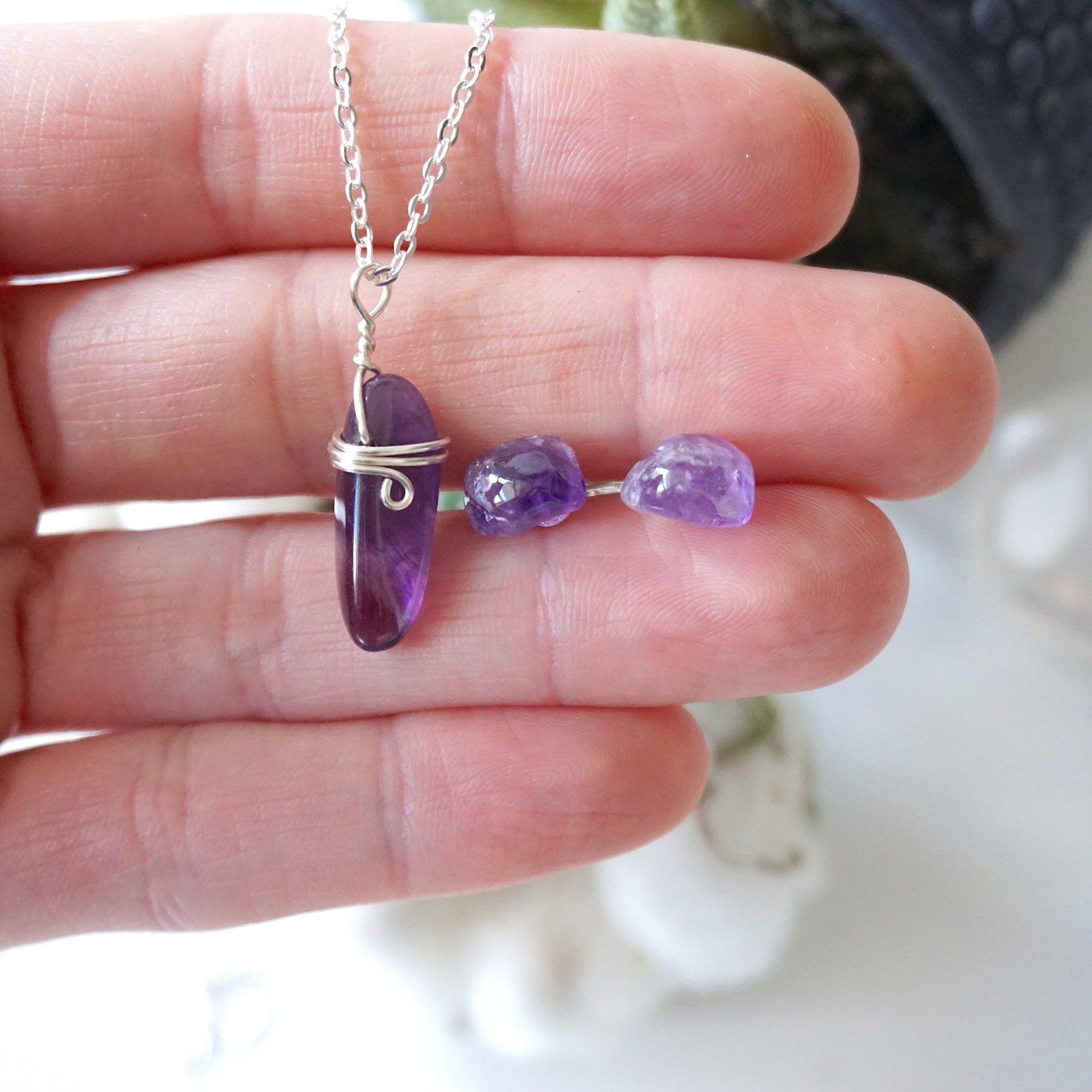 (NEW) Amethyst Charm and Earrings Set Designs by Nature Gems