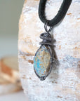 (New) Men's Fire Opal Pendant Necklace - Antiqued Silver DesignsbyNatureGems