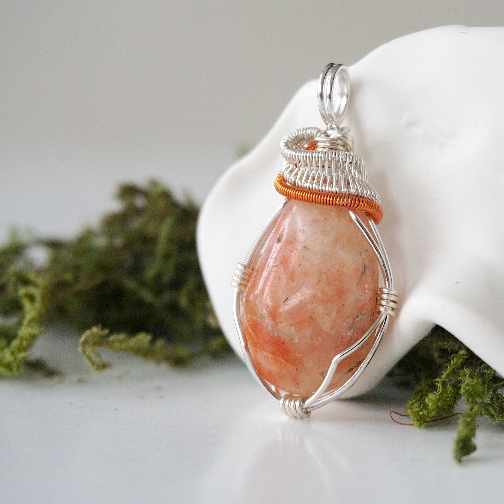 (NEW) Raw Sunstone Pendant - Necklace Designs by Nature Gems