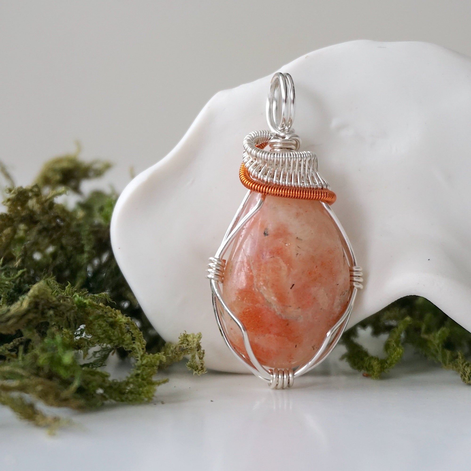 (NEW) Raw Sunstone Pendant - Necklace Designs by Nature Gems