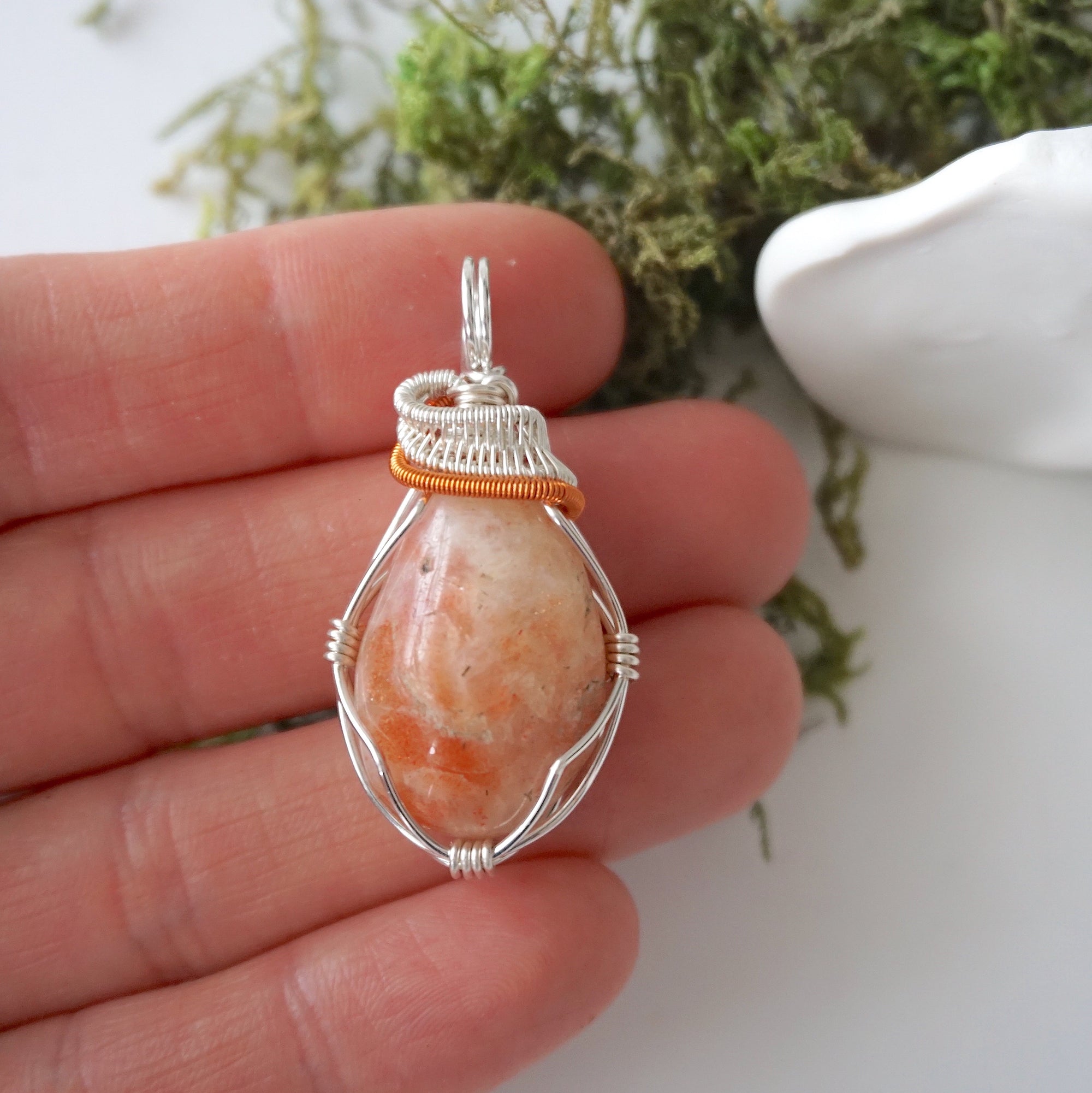 (NEW) Raw Sunstone Pendant - Necklace Designs by Nature Gems