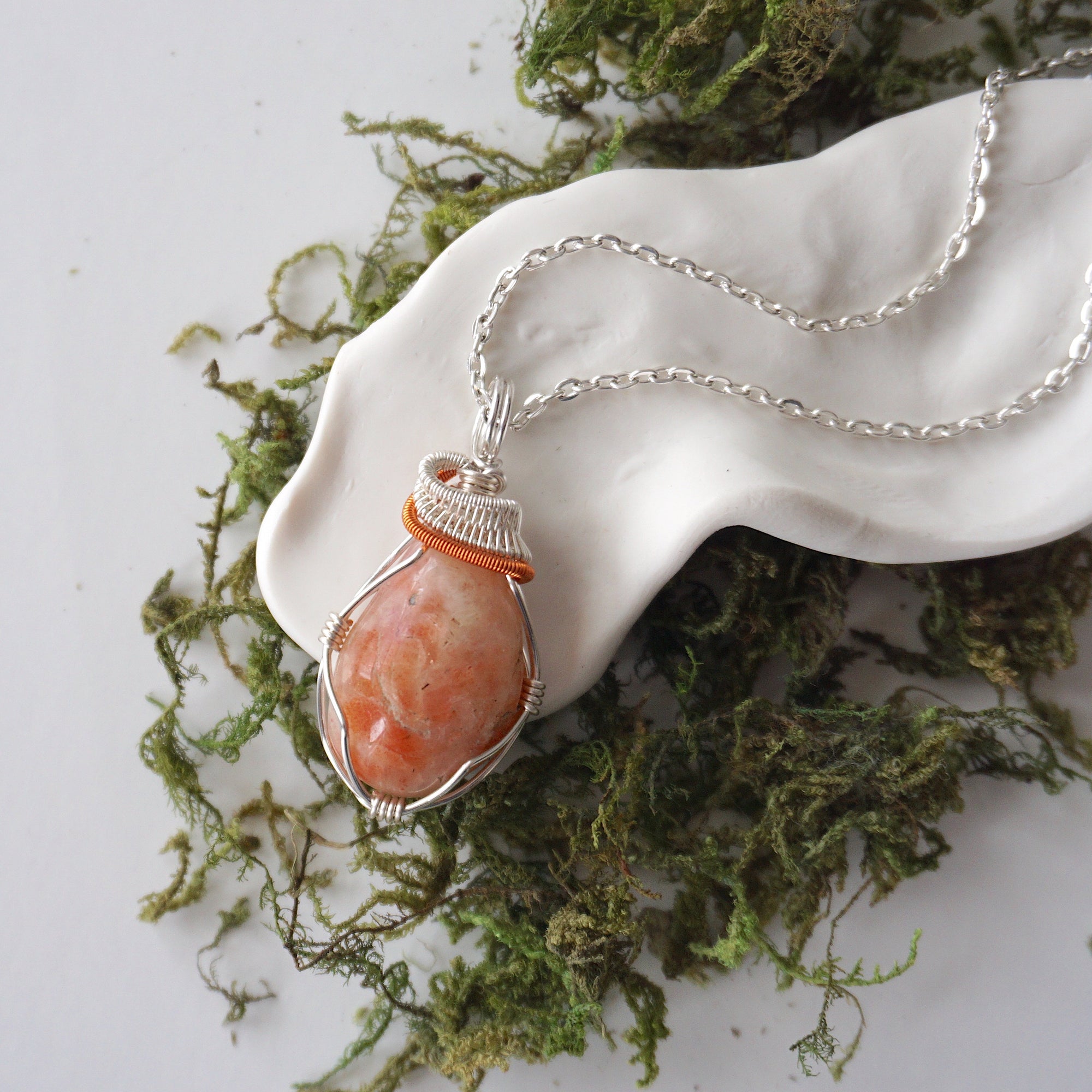 (NEW) Raw Sunstone Pendant - Necklace Designs by Nature Gems