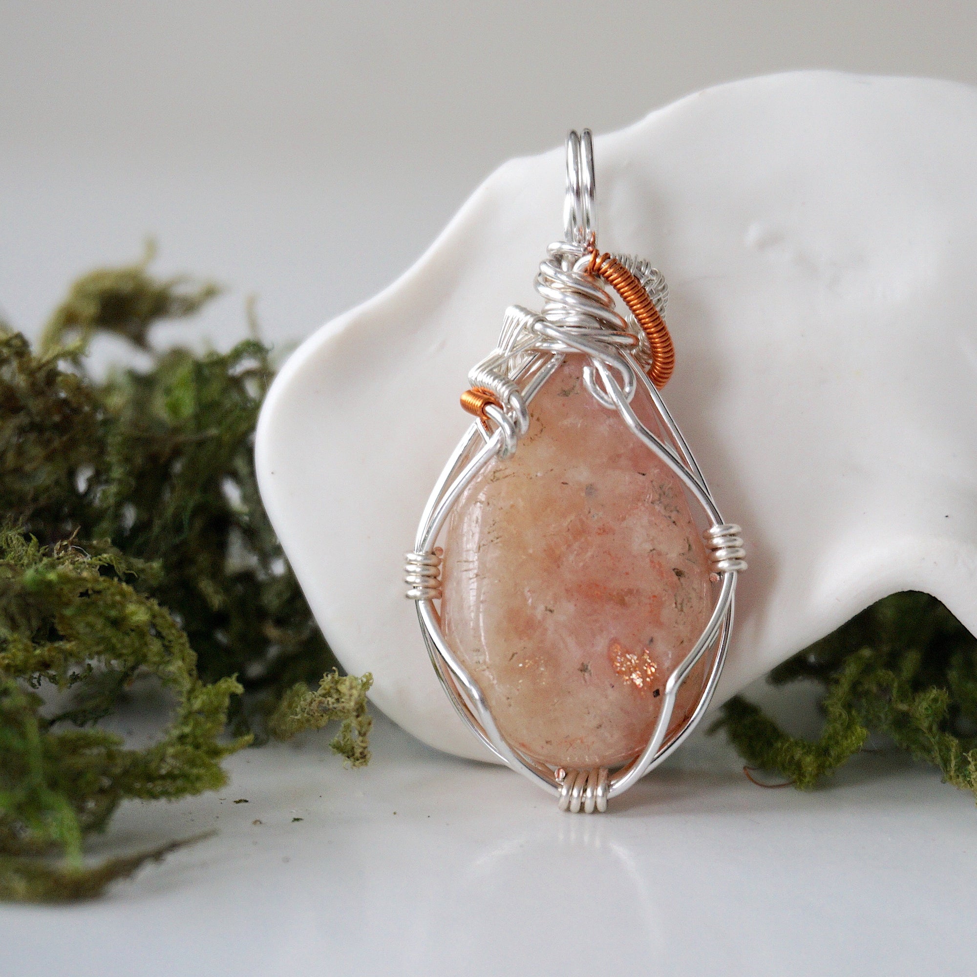 (NEW) Raw Sunstone Pendant - Necklace Designs by Nature Gems