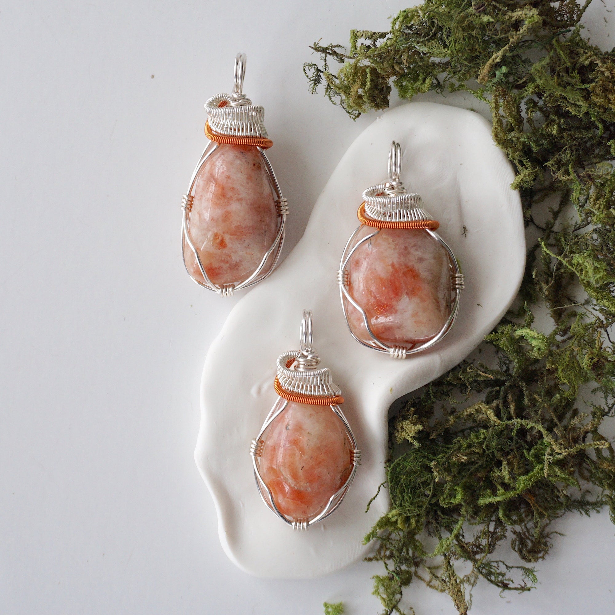 (NEW) Raw Sunstone Pendant - Necklace Designs by Nature Gems