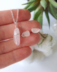 (NEW) Rose Quartz Charm and Earrings Set Designs by Nature Gems