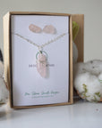 (NEW) Rose Quartz Charm and Earrings Set Designs by Nature Gems