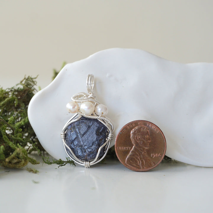(NEW) Sapphire and Pearl - Sterling Silver Necklace Designs by Nature Gems
