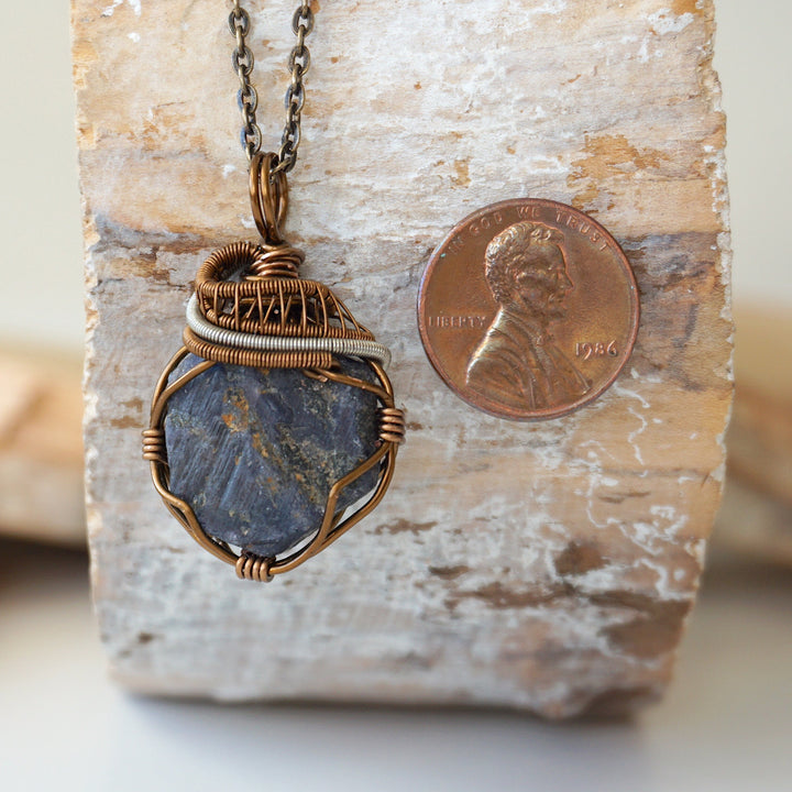 (NEW) Sapphire Antique Bronze and Silver - Necklace Designs by Nature Gems