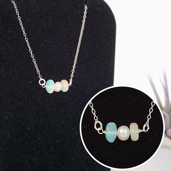 Opal & Pearl - Charm Necklace Designs by Nature Gems