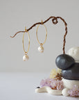 Pearl Gold Plated Hoop Earring Designs by Nature Gems