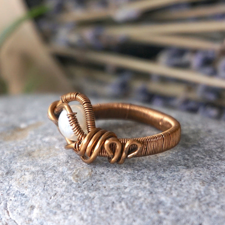 Pearl Ring in Antique Bronze DesignsbyNatureGems