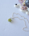 Peridot Sterling Silver Huggie Charm Necklace Designs by Nature Gems