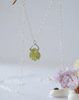 Peridot Sterling Silver Huggie Charm Necklace Designs by Nature Gems