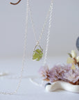 Peridot Sterling Silver Huggie Charm Necklace Designs by Nature Gems