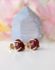 Pink Ruby Earrings - 14k Gold Stud Earrings Designs by Nature Gems