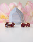 Pink Ruby Earrings - 14k Gold Stud Earrings Designs by Nature Gems