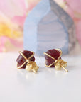 Pink Ruby Earrings - 14k Gold Stud Earrings Designs by Nature Gems