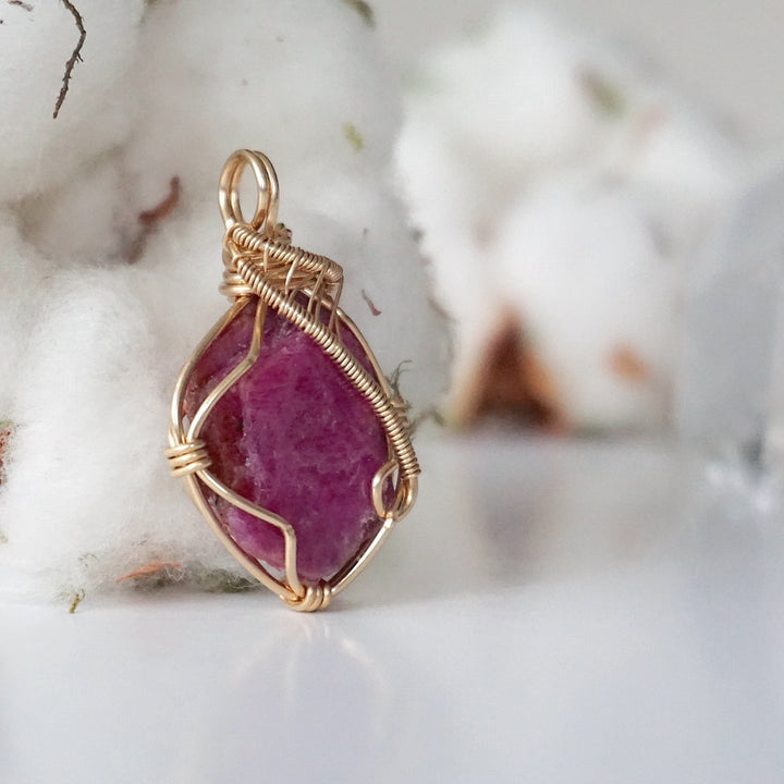 Pink Ruby Pendant 14k Gold Filled Designs by Nature Gems