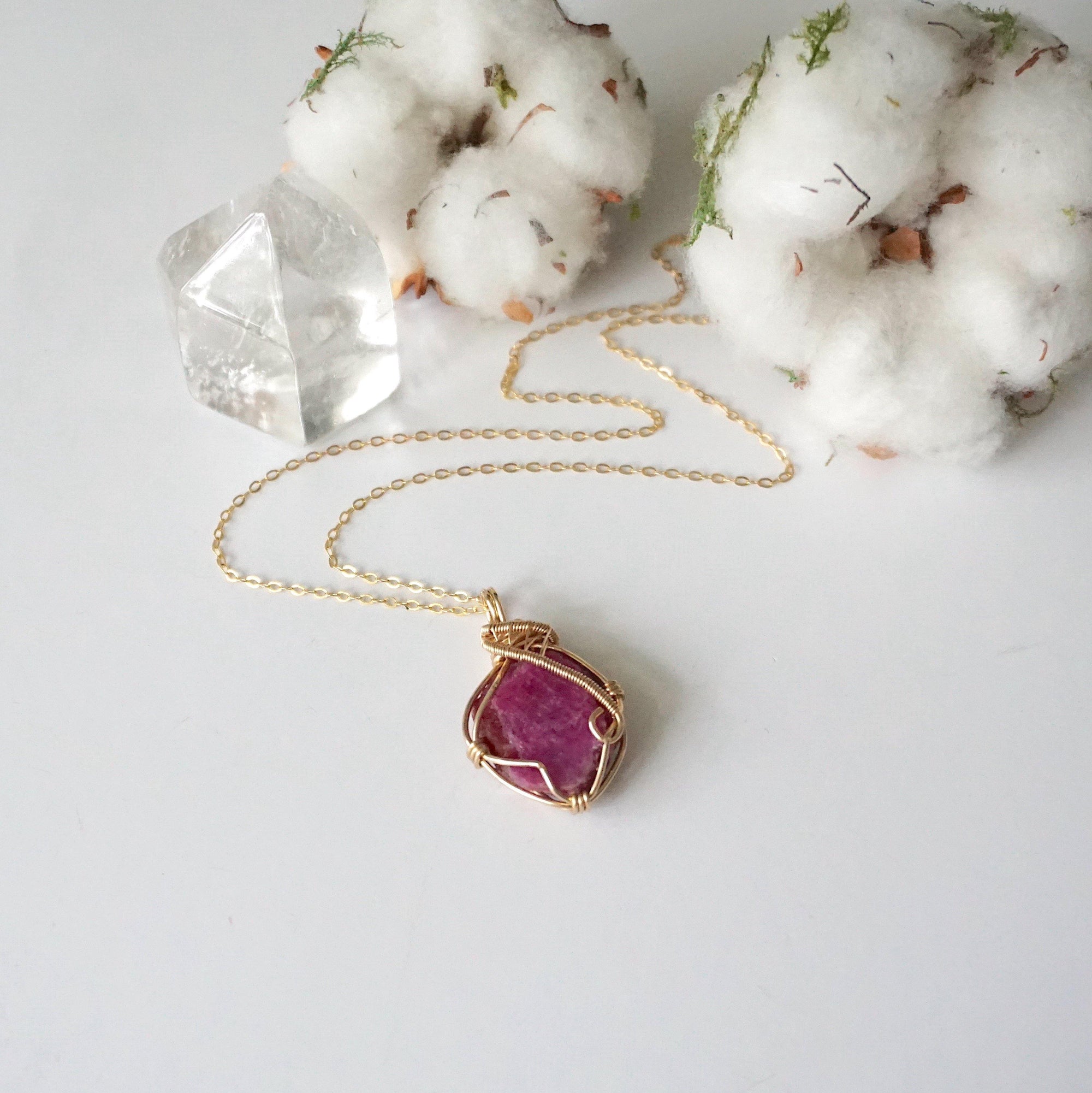 Pink Ruby Pendant 14k Gold Filled Designs by Nature Gems