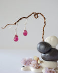 Pink Tourmaline Sterling Silver Drop Earring Designs by Nature Gems