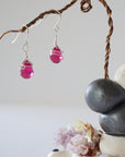 Pink Tourmaline Sterling Silver Drop Earring Designs by Nature Gems